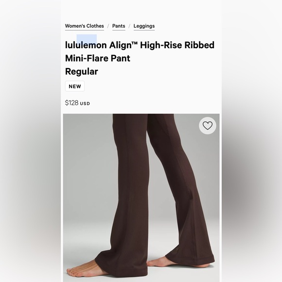 NWT Lululemon Align HR rib mini flare Regular - Picture 5 of 6